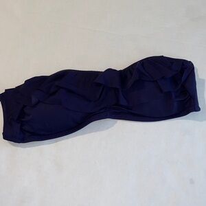H&M Navy Flounce Bikini Top Ruffle Swimwear 4119